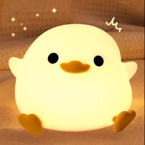 Duck Night Light,  Squishy Silicone Nursery Nightlight, 2 Levels Dimmable Rechargeable Bedside Table Lamp,Cute  Duck Lamp for Breastfeeding Bedroom Decor