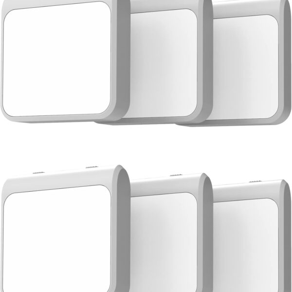 Plug-in  Night Light with Auto Dusk to Dawn Sensor,Adjustable Brightness and Color, Warm White,Cool White Lights for Bathroom,Hallway,Bedroom, Kids Room, Kitchen, Stairway, 6 Pack