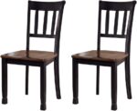 Modern Farmhouse Dining Room Side Chair, Set of 2, Black and Brown