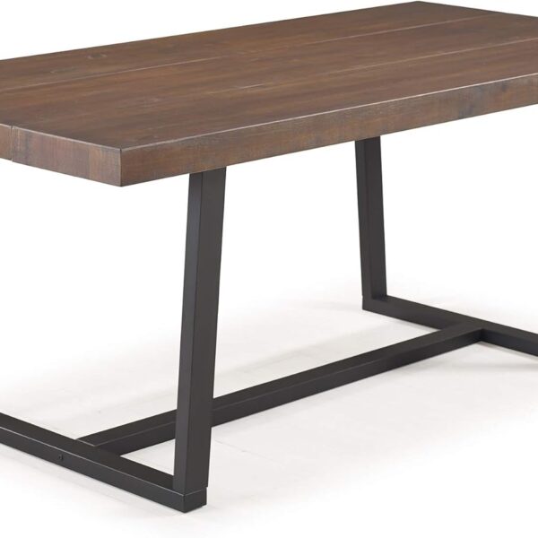 Modern Solid Wood Dining Table, 72 Inch, Mahogany