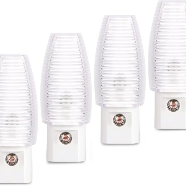 Plug in Night Light, Warm White  Nightlight, Dusk to Dawn Sensor, Kids, Nursery, Bedroom, Bathroom,Hallway, Stairs, Kitchen, 4 Pack