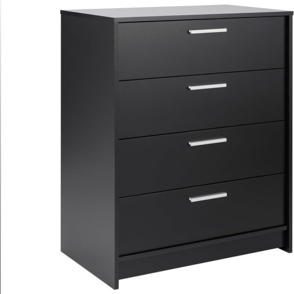 Dresser, Black Dresser for Bedroom, Chest of Drawers with 4 Drawers 18" D X 30" W x 36.5" H, BDBR-2104-1