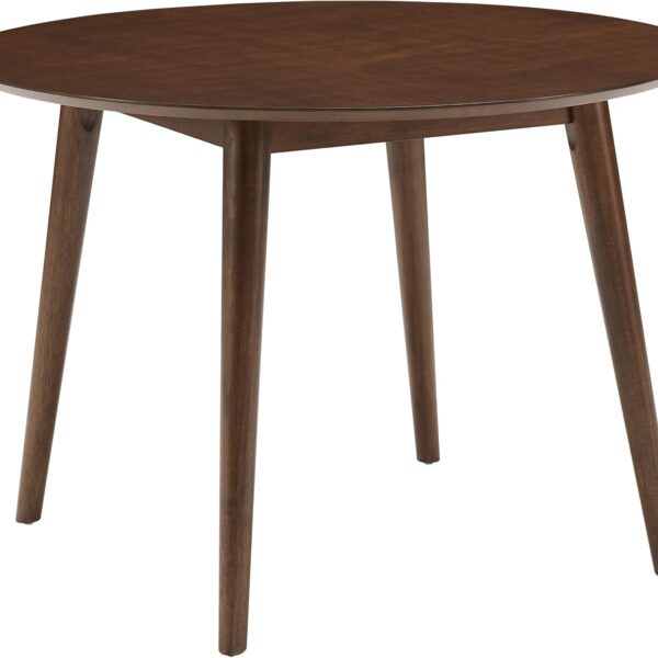 Mid-Century Modern Round Wood Dining Table, Mahogany