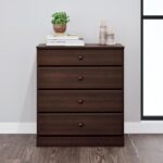 Simplistic 4-Drawer Dresser for Bedroom, Functional Bedroom Dresser Chest of Drawers 16" D x 30" W x 36.25" H, Espresso, EDBR-0401-1 - Image 2