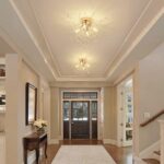 Modern Small Crystal Ceiling Light Fixture, 4-Light Gold Crystal  Firework Chandelier, Semi Flush Mount Ceiling Light Fixtures for Bedroom Kitchen Hallway Entryway Bathroom(H9.5'' x W17.7'') - Image 2