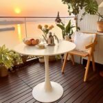 White Round Dining Table, 24 Inches Tulip Round Kitchen Table, Mid-Century Leisure Table for Small Places, Dining Room, Living Room, Cafe - Image 2