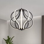 Modern LED Chandelier Black Hanging Pendant Lights, Easy Install Suitable for Dining Room Living Room Bedroom Kitchen and Corridor (10 Light, Black)