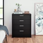 Dresser, Black Dresser for Bedroom, Chest of Drawers with 4 Drawers 18" D X 30" W x 36.5" H, BDBR-2104-1 - Image 2