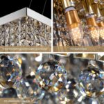 7PM Rectangle K9 Crystal Chandelier Modern Rectangular Pendant Light Fixture for Dining Room Kitchen Island Chrome L31.5 x W10 x H10 - Image 2