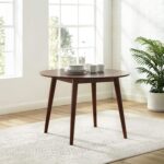 Mid-Century Modern Round Wood Dining Table, Mahogany - Image 2